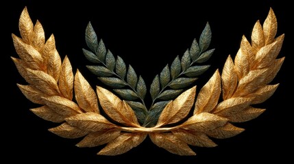 Golden   Green Laurel Wreath  Award  Victory  Success  Luxury  Elegant Design