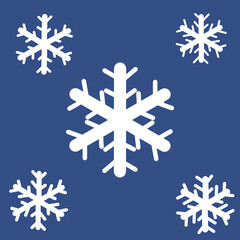 Delicate white snowflakes of various sizes fall against a soft light blue background, evoking a peaceful winter ambiance and a sense of tranquility.