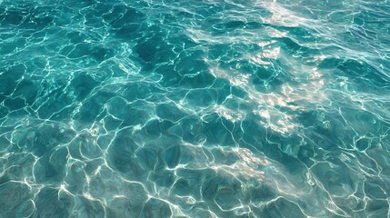 Obraz premium 光が踊る透明な海面のゆらぎ