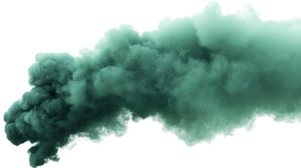 Fototapeta premium Title: Green Fire and Smoke Effect Isolated on White Background