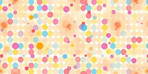 Vibrant watercolor dot seamless pattern  Bright, colorful, cheerful design ideal for various applications, spring, dots