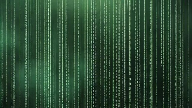 Vertical Green Data Rain Animation