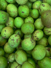 Close Up of Fresh Green Tropical Fruits with Natural Skin Texture