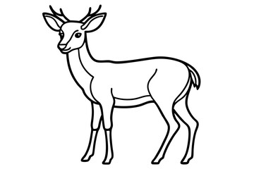 Minimalist Deer Line Art