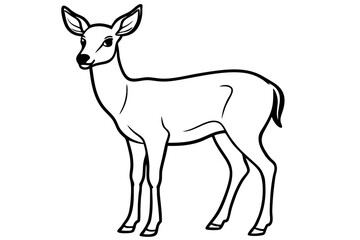 Minimalist Deer Line Art