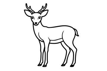 Minimalist Deer Line Art