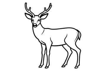 Minimalist Deer Line Art