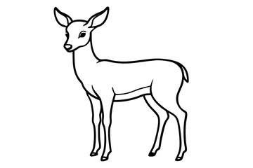 Minimalist Deer Line Art