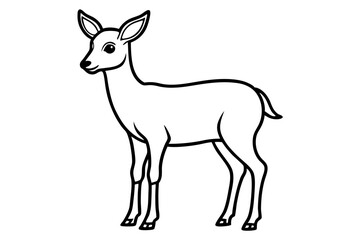 Minimalist Deer Line Art