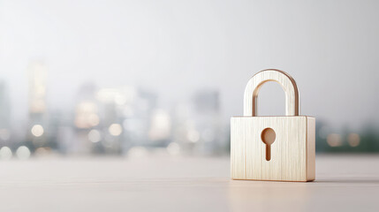 Fototapeta premium digital lock icon symbolizes security and protection in modern setting, evoking sense of safety and trust
