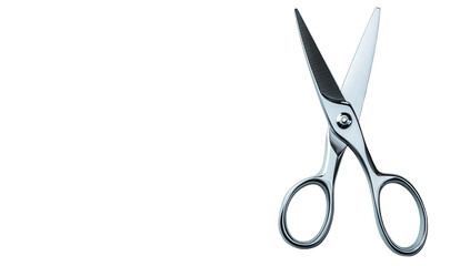 Silver scissors against a black background