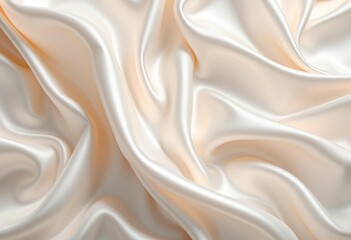 Obraz premium Draped white silk fabric with soft folds, shimmering highlights, opulent, elegant