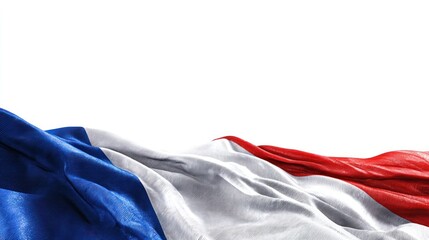 Tricolor flag on white background for celebration or patriotic theme