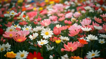 Fototapeta premium Wide shot of the Butchart Gardens in full bloom in British Columbia