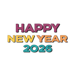 happy new year 2026 text effect design	