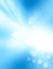 A vibrant blue sky filled with soft, fluffy white clouds, illuminated by bright sunlight, creating gentle blurs that enhance the serene atmosphere.