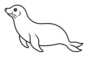 Fototapeta premium Minimalist Seal Vector