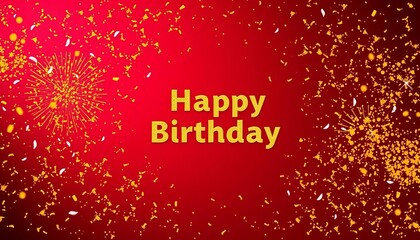 Elegant gold confetti bursts on a rich burgundy background, ideal for a stylish birthday celebration,  background,  gold