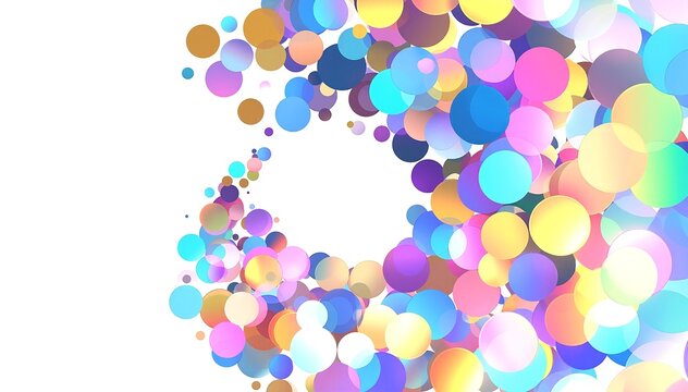 A vibrant number six crafted from an array of colorful circles in various sizes, creating a playful and eye-catching design against a neutral background. - Powered by Adobe