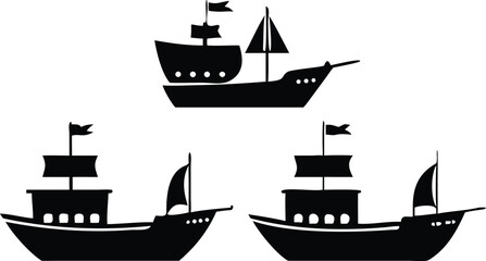 vector illustration of a ship