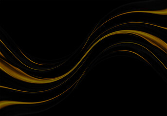 Abstract gold and black wave background design