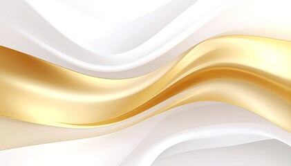 Obraz premium A serene background featuring elegant white and gold waves gracefully flowing together, creating a luxurious and calming visual effect.