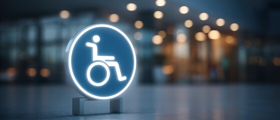 Illuminated Accessibility Symbol  Disability Sign  Inclusive Design  Modern Icon