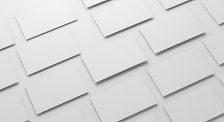 Blank White Business Cards Mockup on White Background