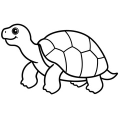 Minimalist Tortoise Line Art