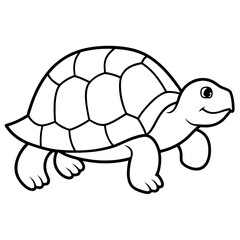 Minimalist Tortoise Line Art