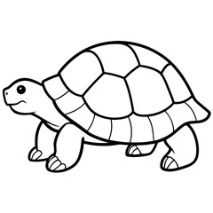Minimalist Tortoise Line Art