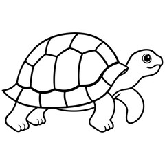 Minimalist Tortoise Line Art