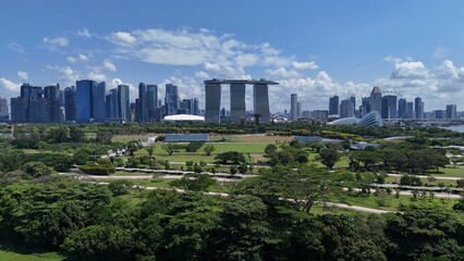 Obraz premium Singapore skyline buildings Marina bay sands hotel gardens by the bay