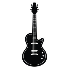 Black and White Electric Guitar A Classic **Instrument** Illustration