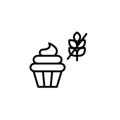 and gluten free symbol. Dietary restrictions, food labelling. Pixel perfect, editable stroke vector icon