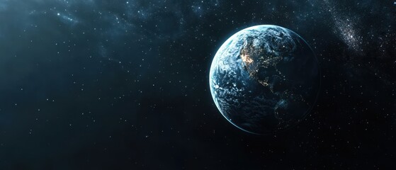 Fototapeta premium Stunning view of Earth from space, highlighting its beauty.