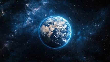 Obraz premium Stunning view of Earth from space highlighting its beauty and diversity.