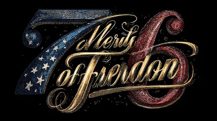 Typographic vector for 76 years of national freedom celebration