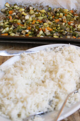  healthy basmati rice and roasted vegetables