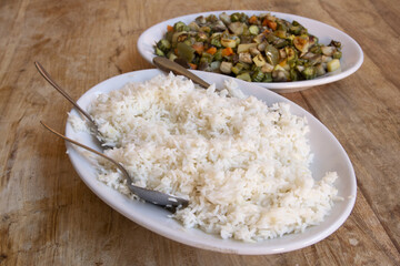 basmati rice and roasted vegetables