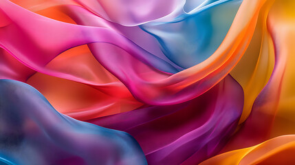 Obraz premium Vibrant Abstract Flow of Multicolored Fabric