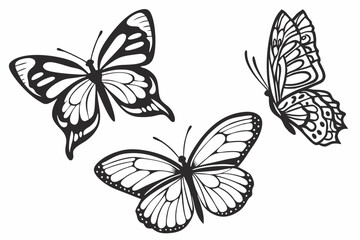 Elegant Butterfly Silhouette Collection – Vector Insect Graphics
