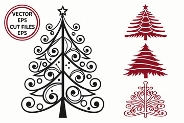 Christmas Tree Design Pack – Vector, Silhouette, EPS & Cut Files