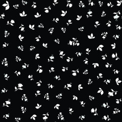 small flower seamless pattern on black  background