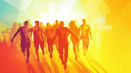 Vector banner with people group for Youth Day event