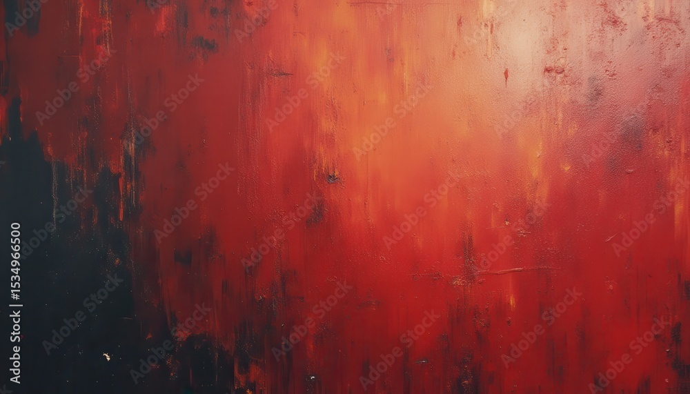 Aufkleber abstract painted texture in red and black with moody intensity
