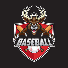 baseball club logo deer vector illustration design