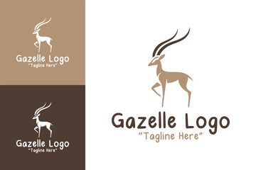 Luxury Gazelle Logo in Neutral Brown Tones for Elegant Branding
