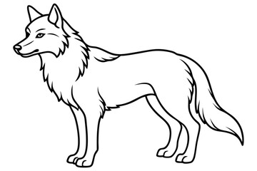 Wild Wolf Outline