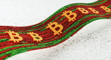 Bitcoin Cryptocurrency Digital Currency Wave Abstract Illustration